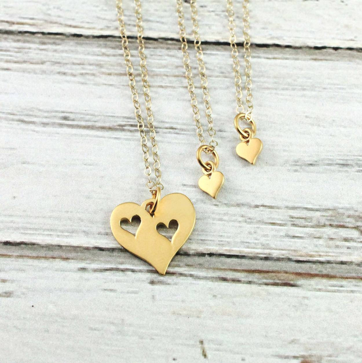 Mother Daughter Necklace Sets
 hearts of my heart gold necklace set mother daughter