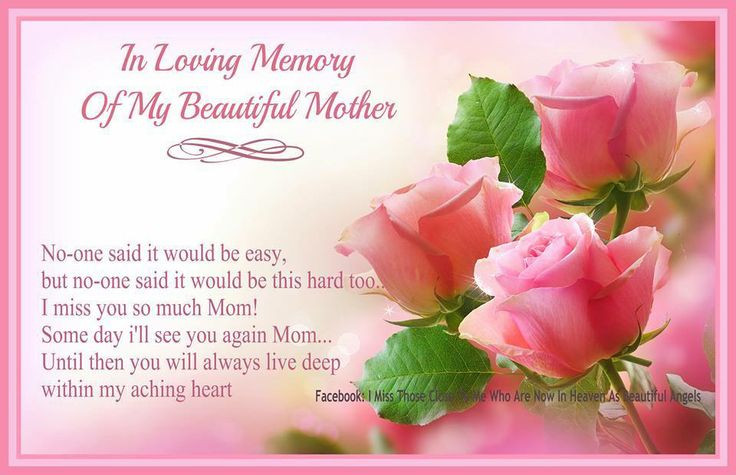 Mother Memorial Quotes
 In Memory My Mother For Mothers Day Quotes QuotesGram