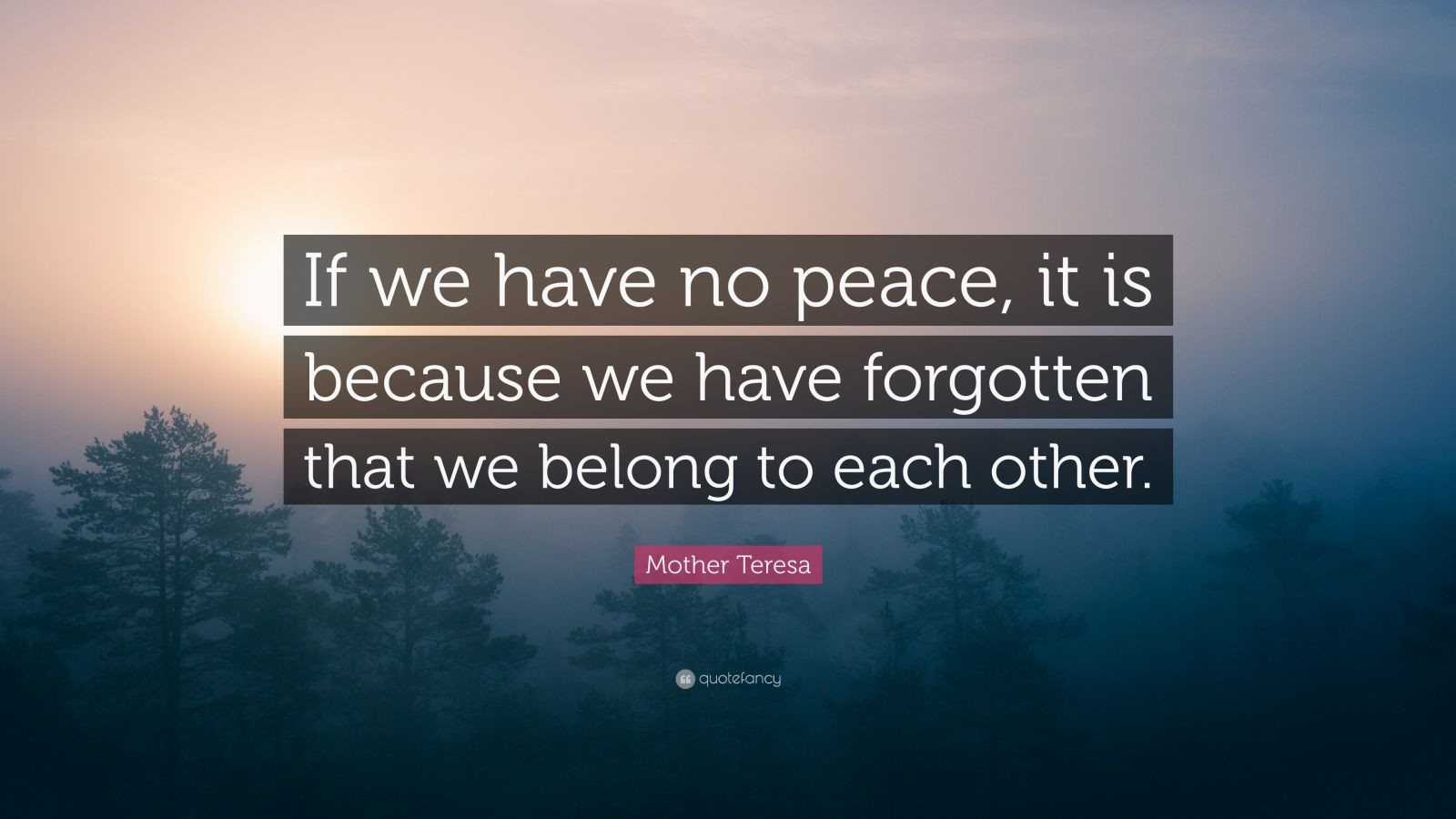 Mother Teresa Peace Quote
 Mother Teresa Quote “If we have no peace it is because