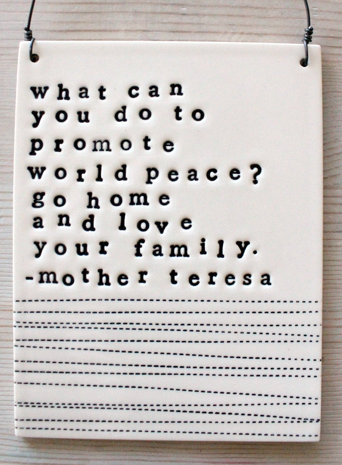 Mother Teresa Peace Quote
 plaque mother teresa quote IN STOCK by mbartstudios on Etsy