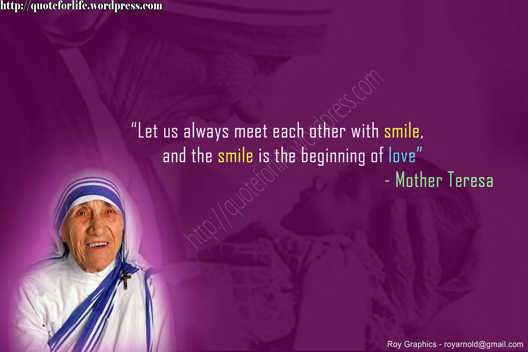 Mother Teresa Smile Quotes
 Love