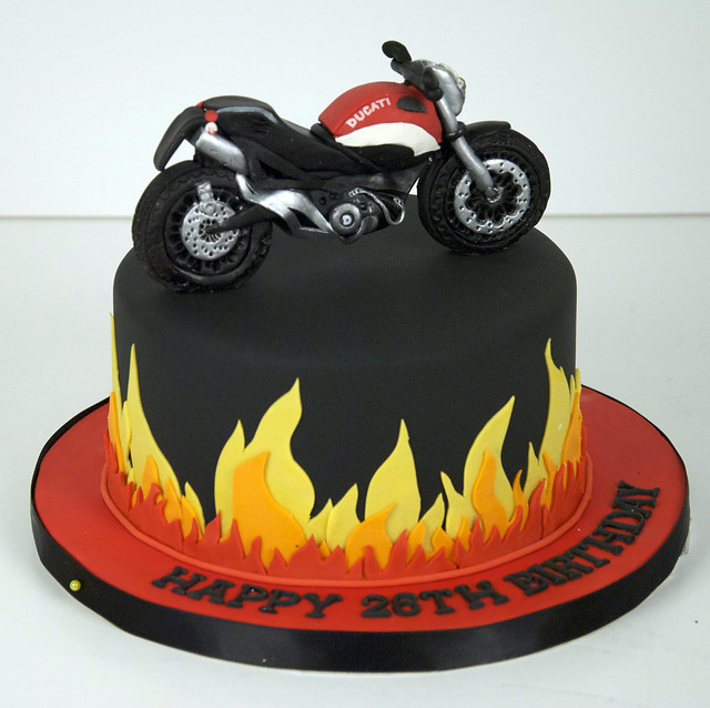 Motorcycle Birthday Cakes
 flame ducati motorcycle cake