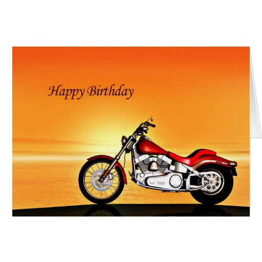 Motorcycle Birthday Cards
 Motorcycle sunset birthday card