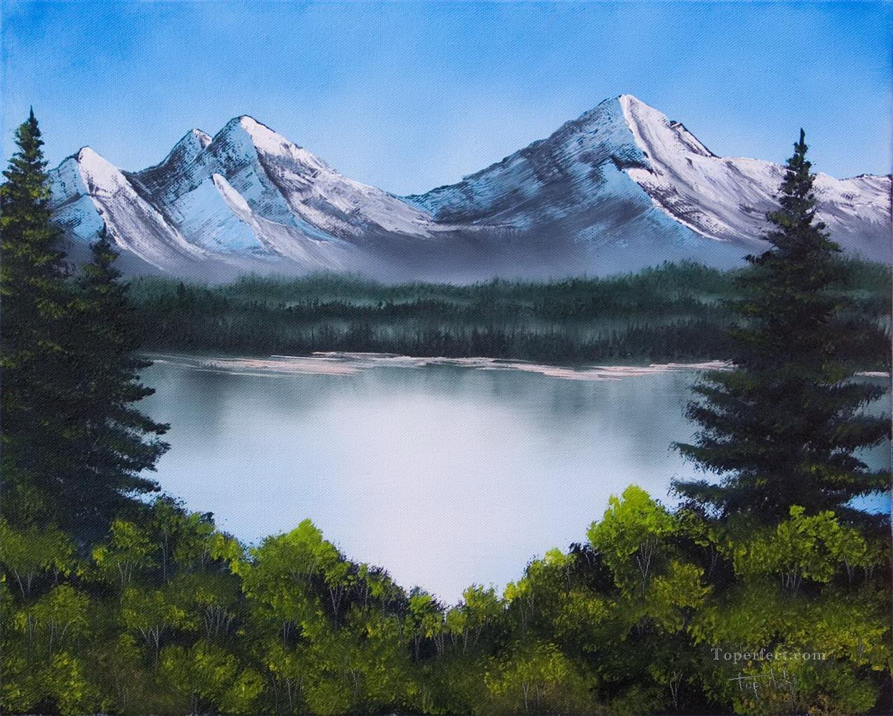 Mountain Landscape Painting
 mountainscape Bob Ross freehand landscapes Painting in Oil