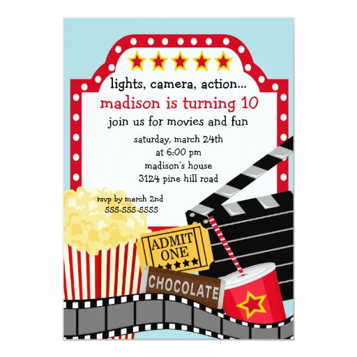 Movie Birthday Invitations
 Movie Birthday Party Invitation