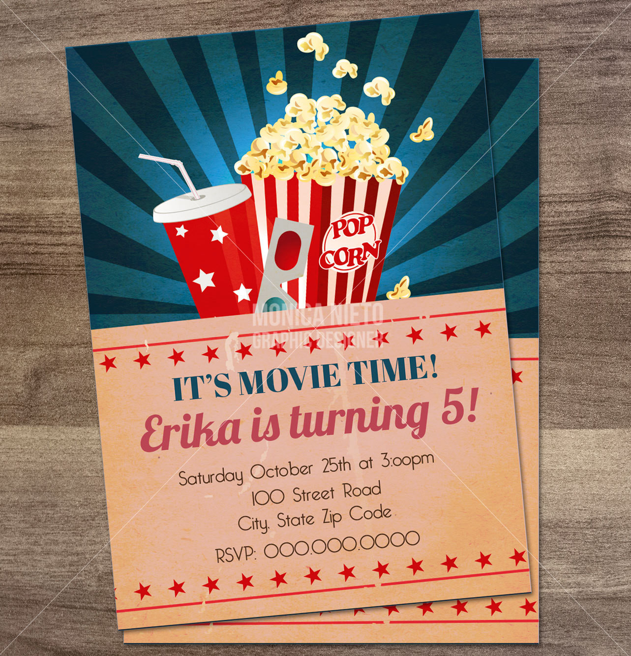 Movie Birthday Invitations
 Movie Night Birthday Invitation Movie Clapboard Movie