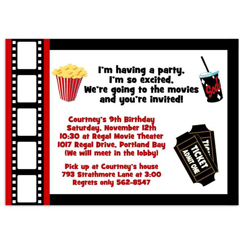 Movie Birthday Invitations
 Movie Party Invitations Birthday Invitation Printed Party