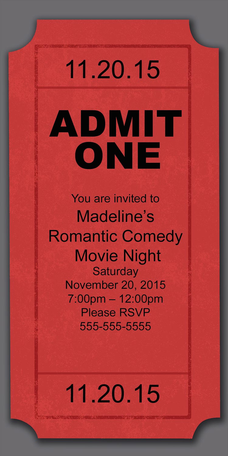 Movie Birthday Invitations
 Movie Night Party Invitation Birthday Invitations from