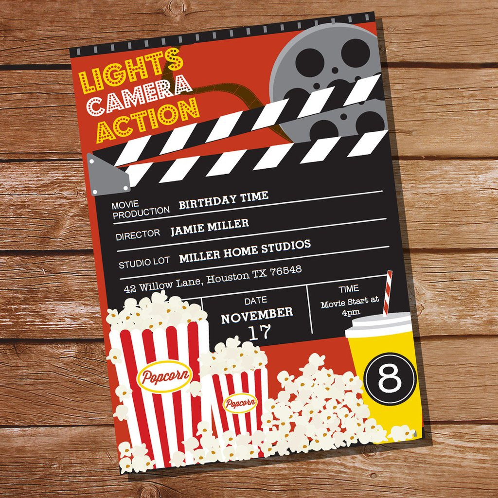 Movie Birthday Invitations
 Movie Night Party Invitation – Sunshine Parties