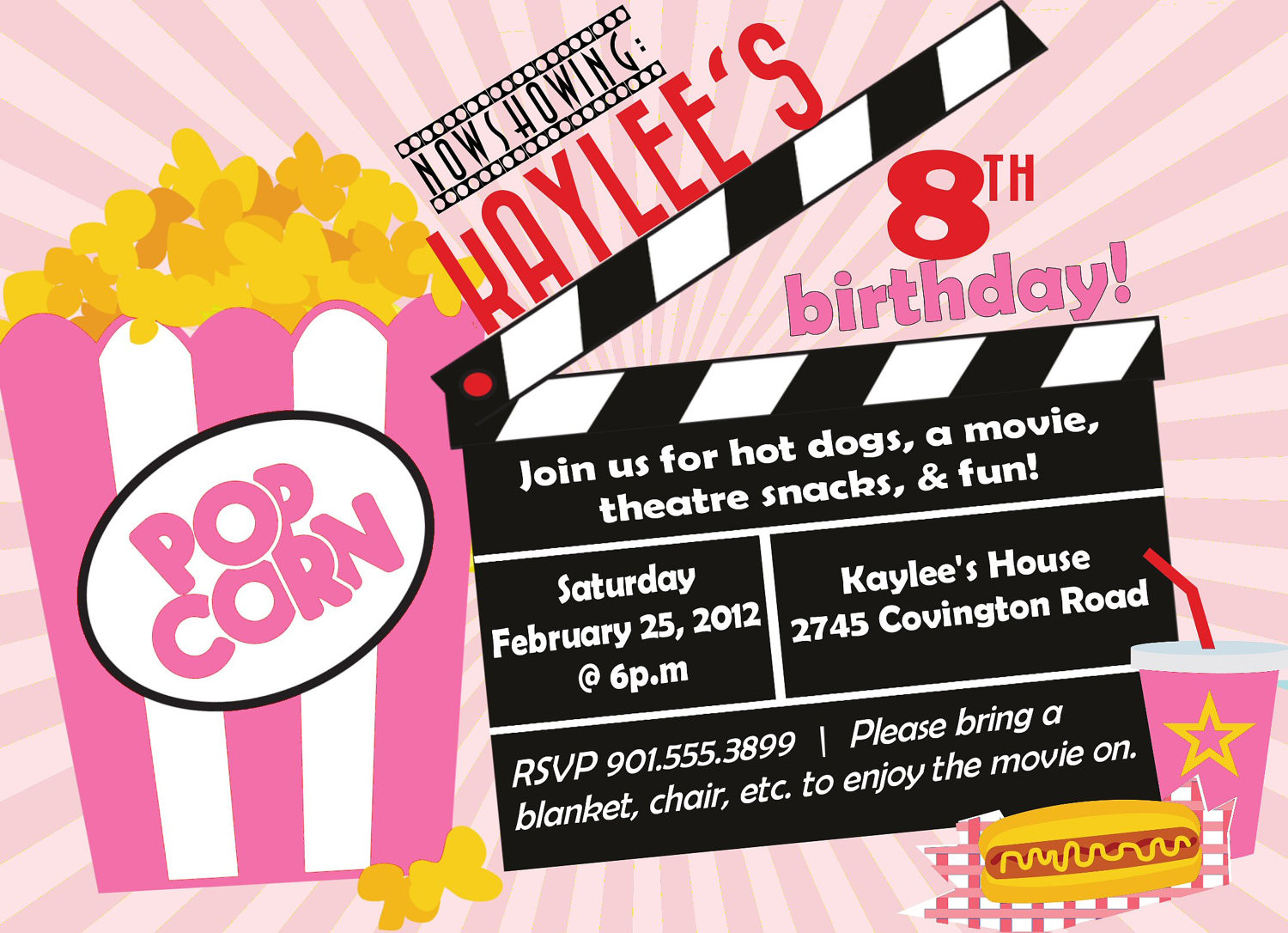 Movie Themed Birthday Invitations
 Movie Birthday Party Invitations – FREE Printable Birthday