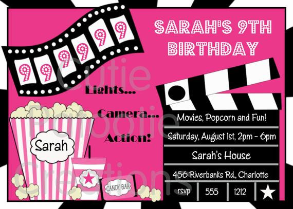 Movie Themed Birthday Invitations
 Free Printable Birthday Invitations Movie Theme