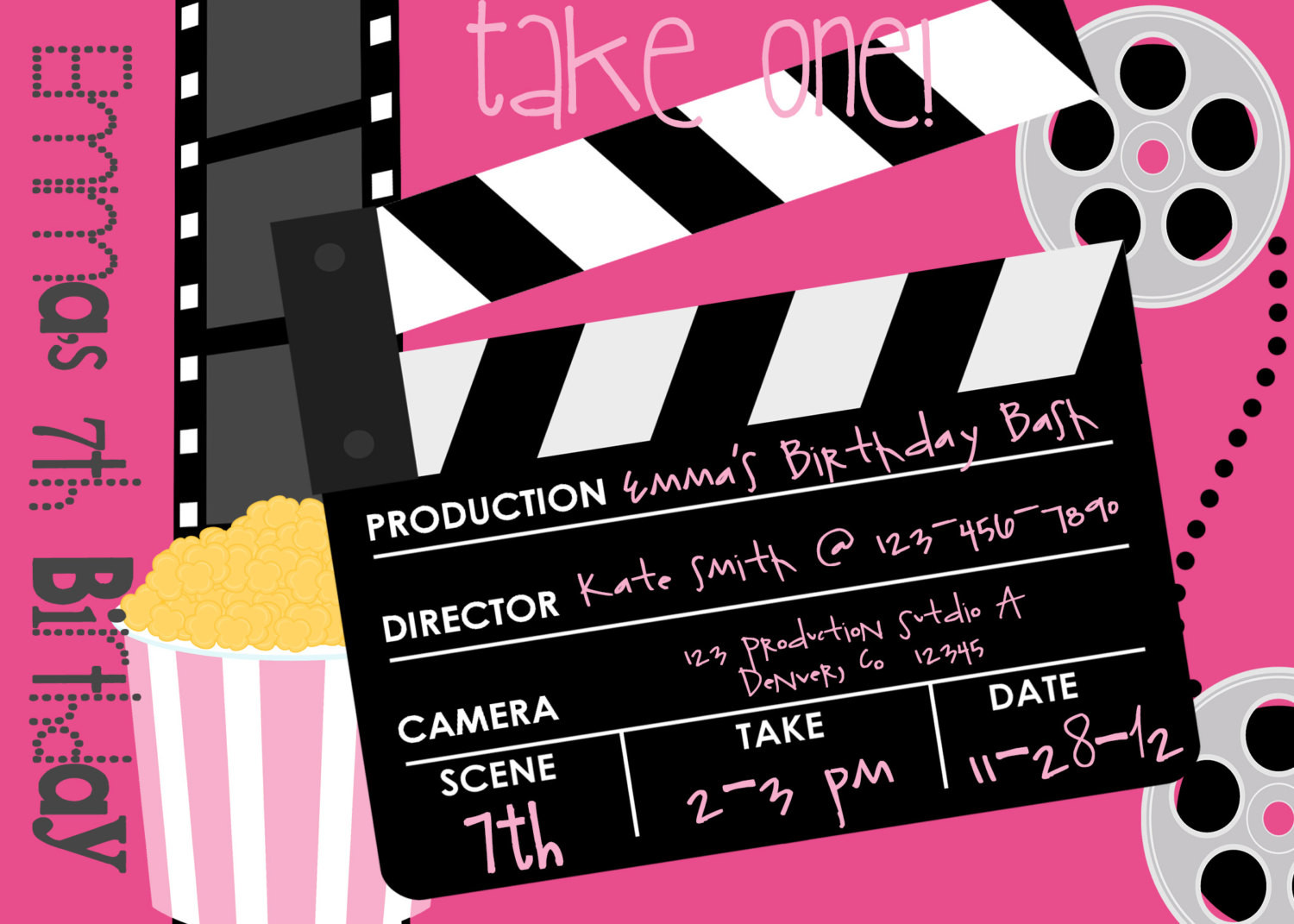 Movie Themed Birthday Invitations
 FREE Printable Movie Themed Birthday Party Invitations