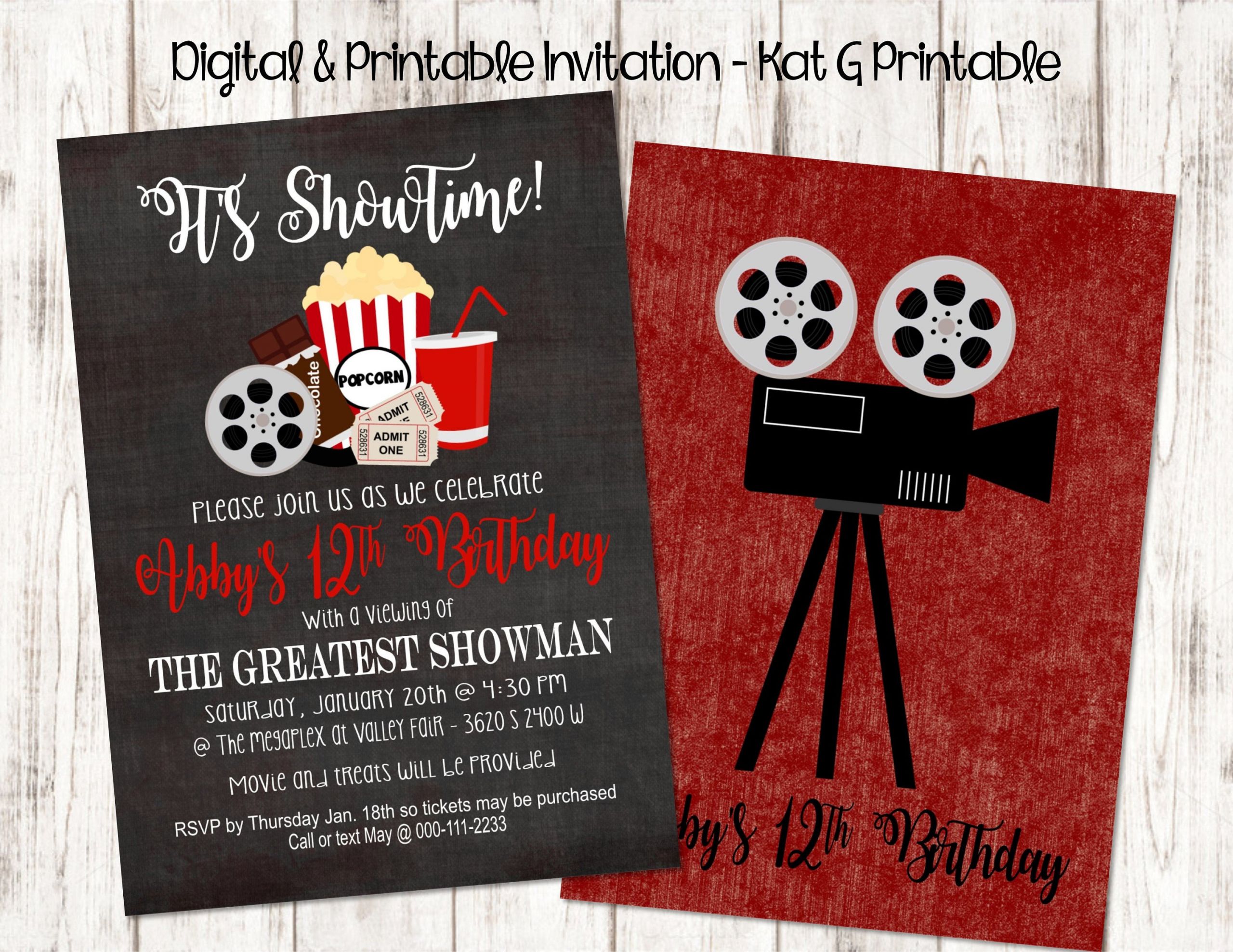 Movie Themed Birthday Invitations
 It s Showtime Movie Themed Birthday Party Invitation