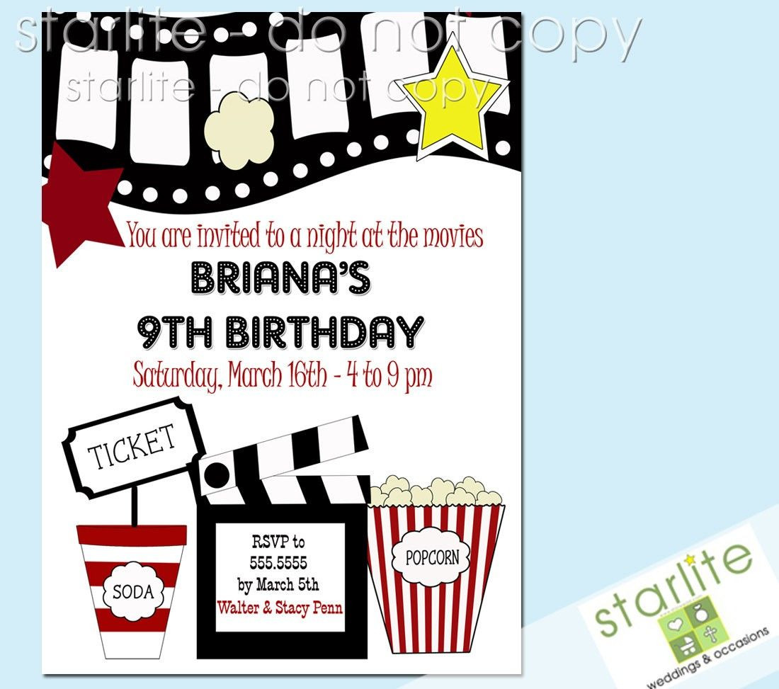 Movie Themed Birthday Invitations
 Printable Birthday Party Invitations Movie Theme