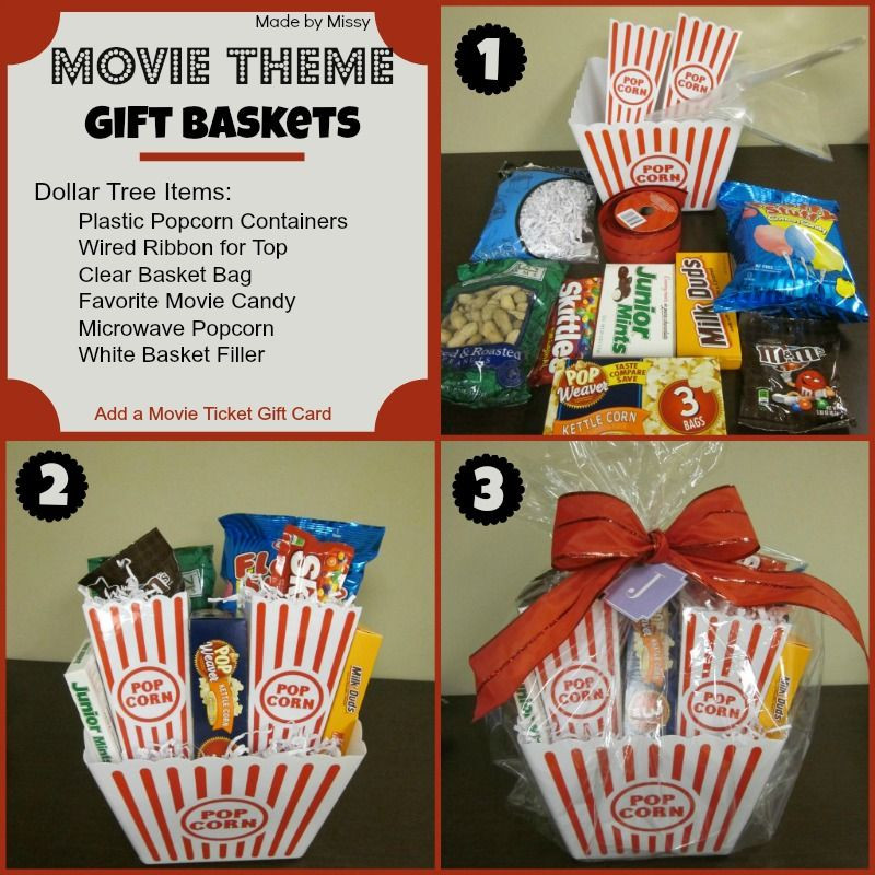 Movie Ticket Gift Basket Ideas
 Movie Theme Gift Basket using Dollar Tree Items