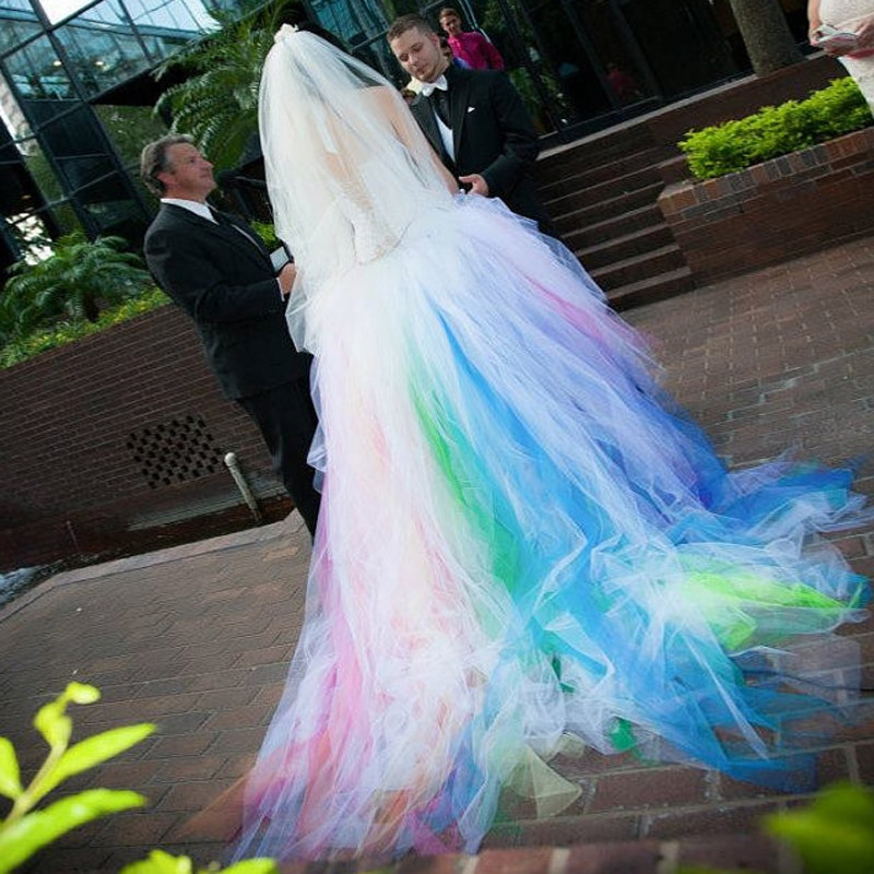 Multi Colored Wedding Dress
 Robe De Mariage Multi Colored Amazing Wedding Dresses