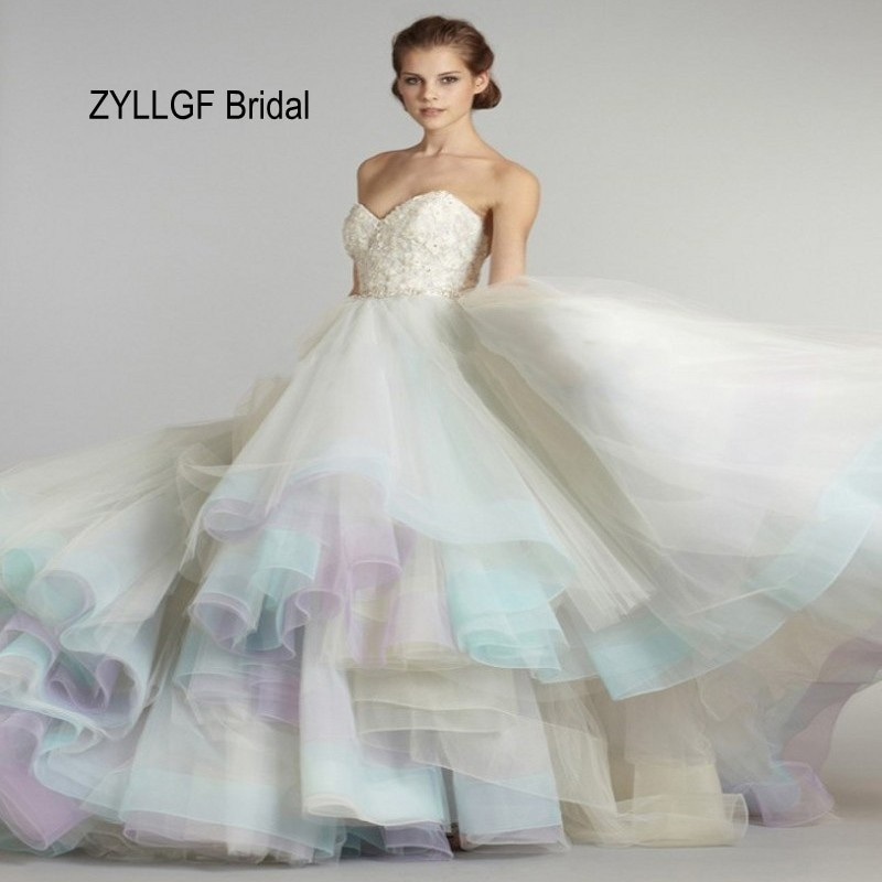 Multi Colored Wedding Dress
 ZYLLGF Bridal Elegant Ball Gown Multi Color Wedding