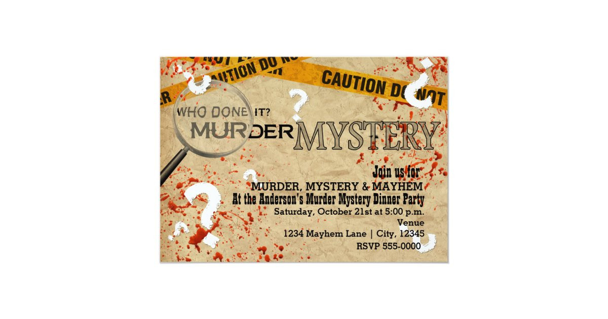 Murder Mystery Birthday Party
 Murder Mystery Dinner Birthday Party Invitations