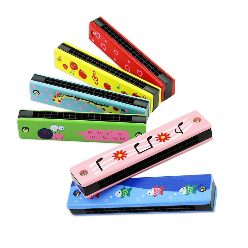Music Gifts For Kids
 Cartoon Painted Wooden Harmonica Children Musical