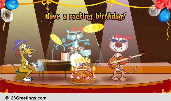 Musical Birthday Wishes
 A Rocking Birthday Band Free Songs eCards Greeting Cards