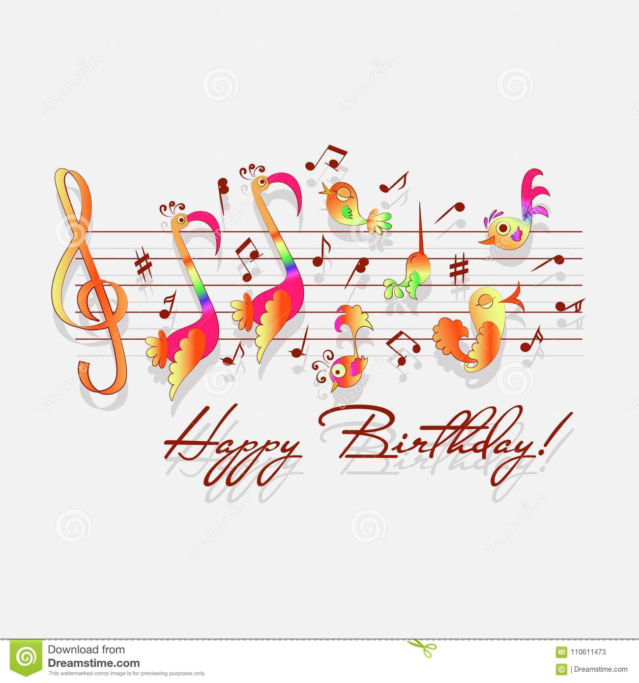 Musical Birthday Wishes
 Happy Birthday Musical Congratulations Stock Vector