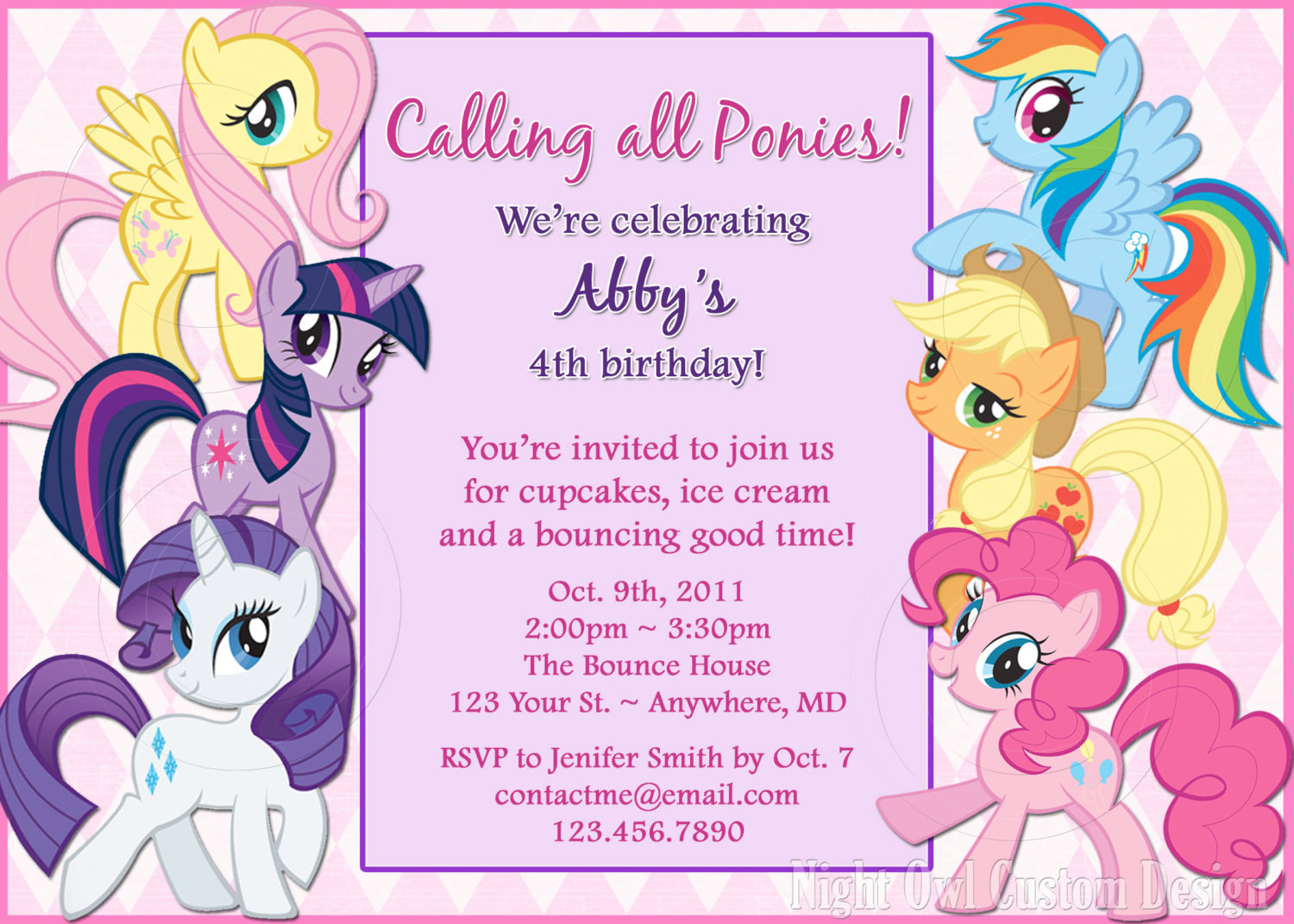 My Little Pony Birthday Party Invitations
 My Little Pony birthday invitations