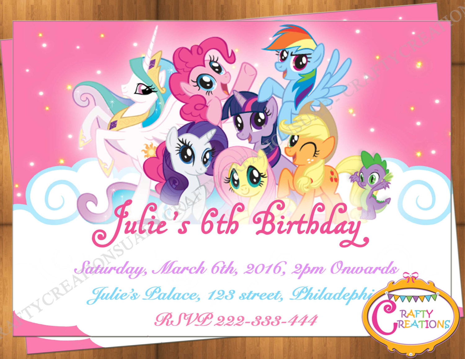 My Little Pony Birthday Party Invitations
 My Little Pony Invitation My Little Pony Birthday Invitation