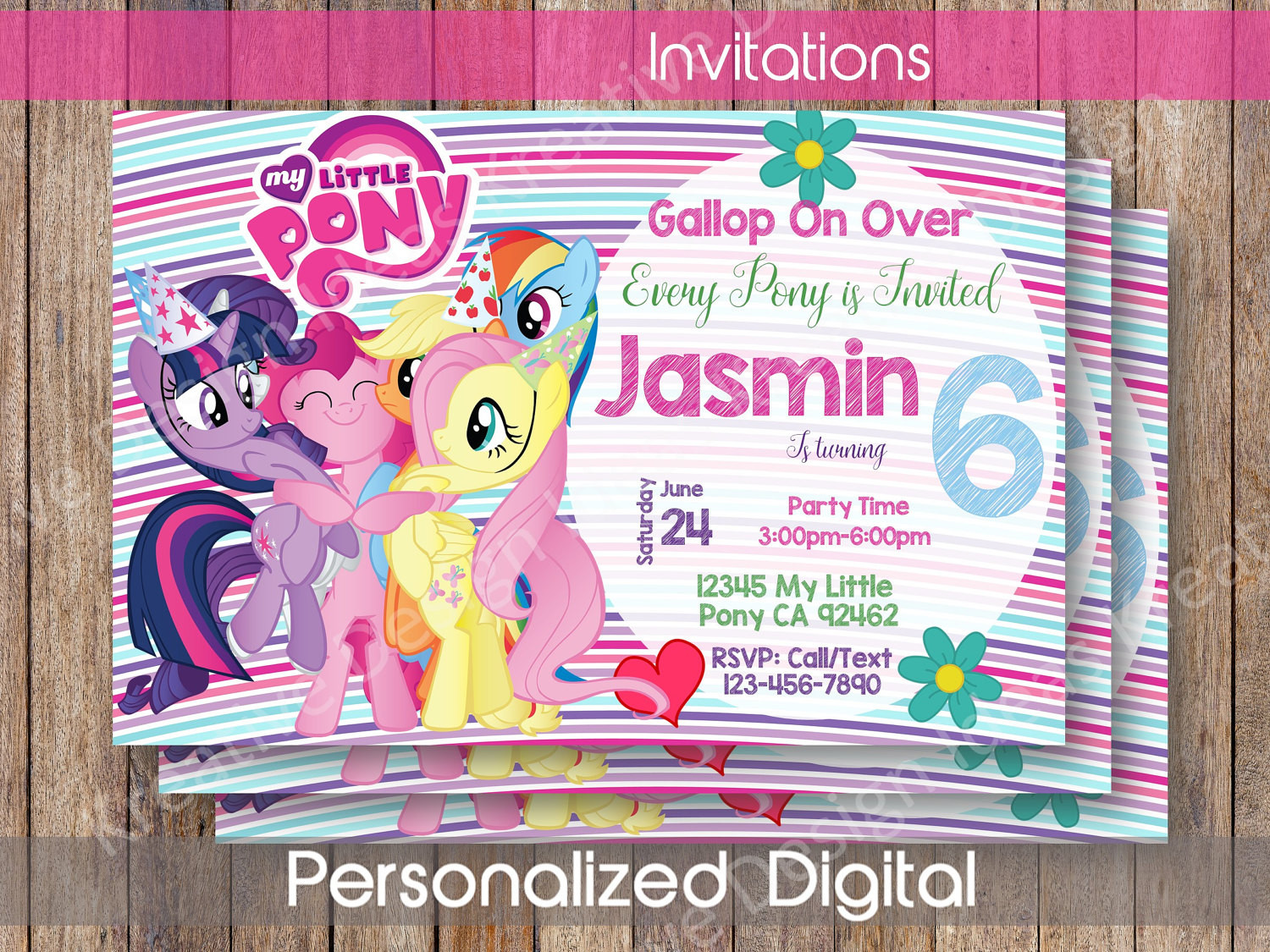 My Little Pony Birthday Party Invitations
 My Little Pony Invitation My Little Pony Birthday Party Theme