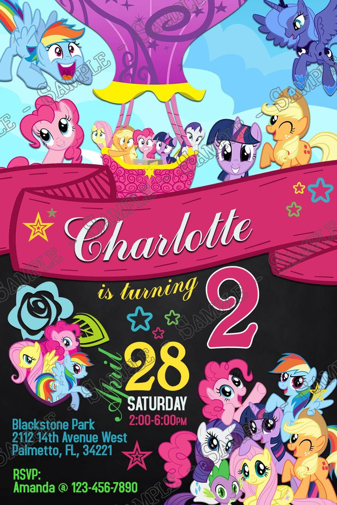 My Little Pony Birthday Party Invitations
 Novel Concept Designs My Little Pony Banner Chalkboard