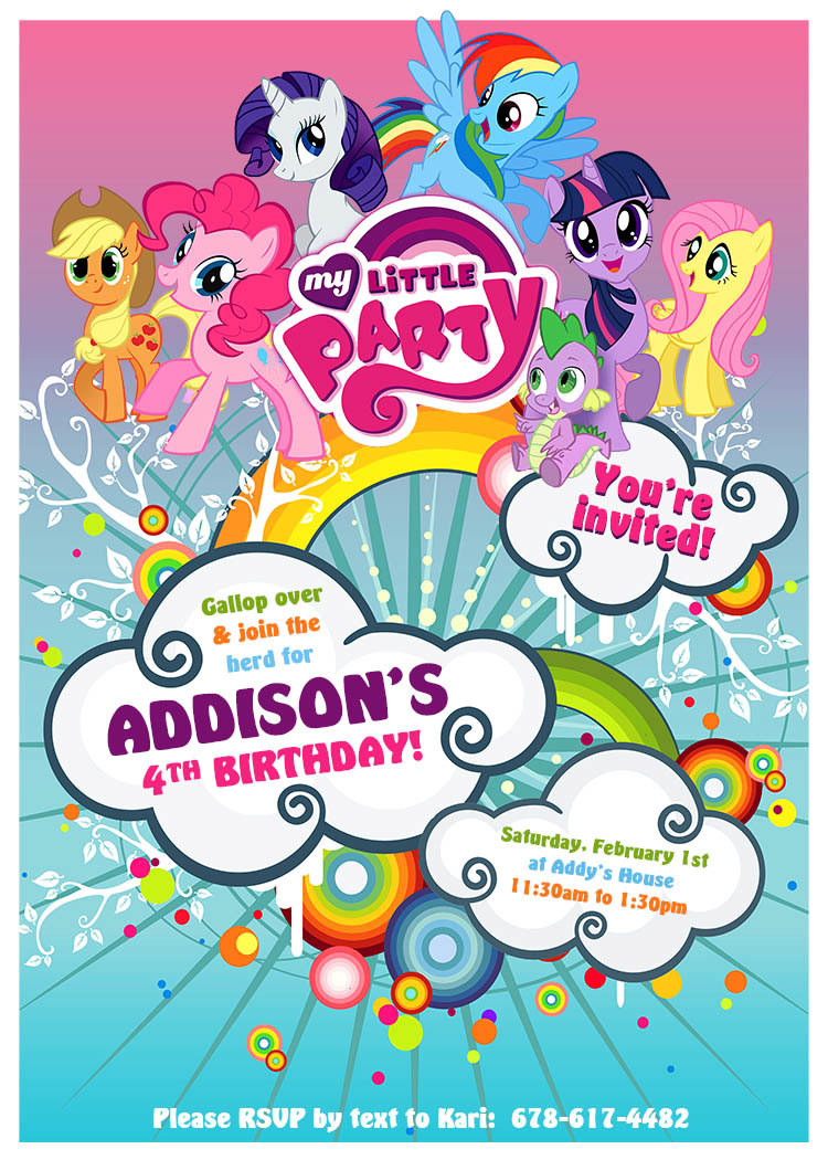 My Little Pony Birthday Party Invitations
 My Little Pony Birthday Invitation Design Customized to your