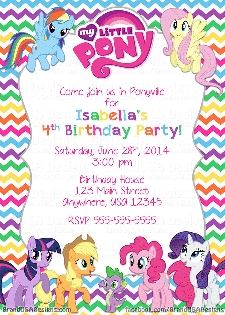 My Little Pony Birthday Party Invitations
 My Little Pony birthday invitations