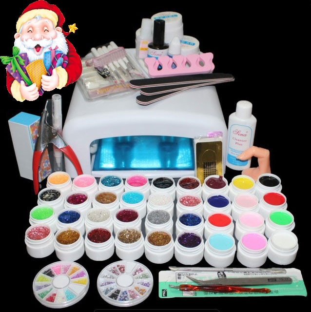Nail Art Tool Kit
 BTT 111 hot sell 36colors uv nail gel lamp tool set nail