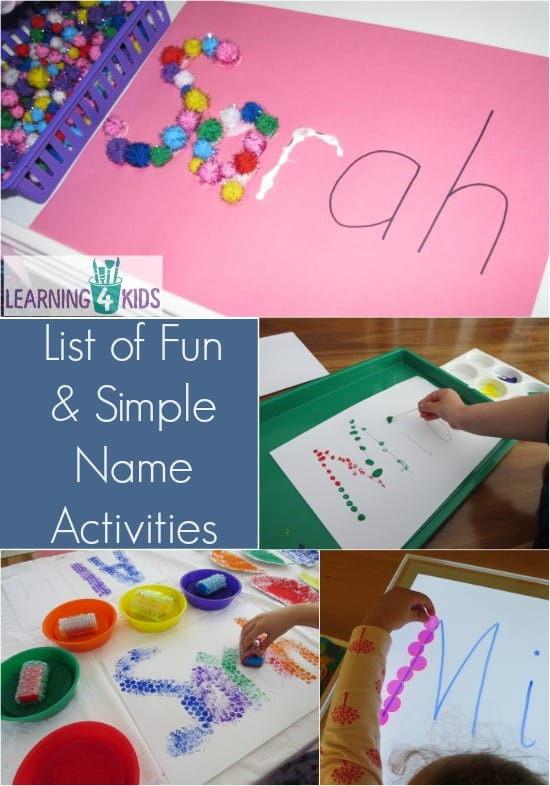 Name Crafts For Kids
 List of Simple and Fun Name Activities