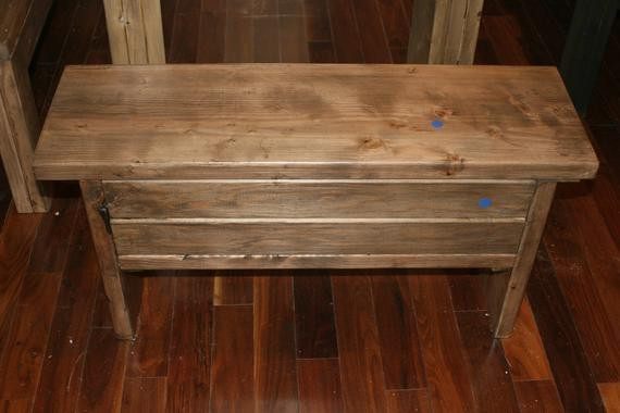Narrow Storage Bench
 2 foot Narrow Trunk by ModernRust on Etsy
