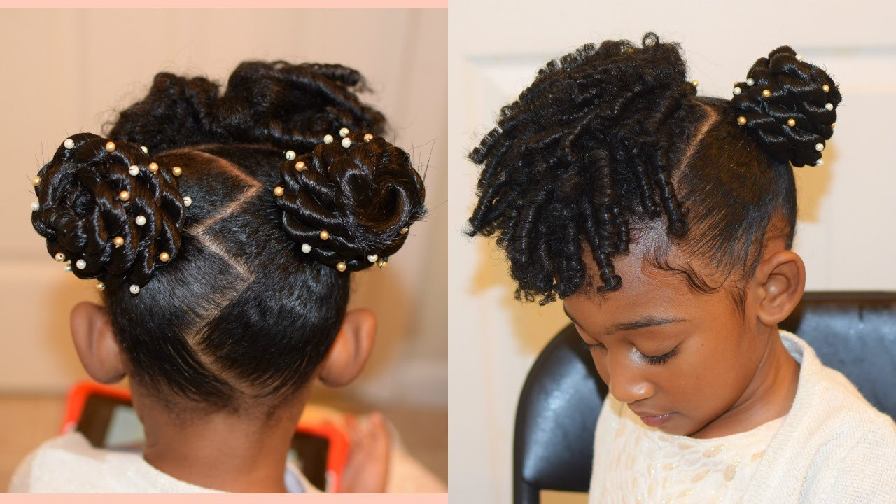 Natural Hairstyles For Black Toddlers
 KIDS NATURAL HAIRSTYLES THE BUNS AND CURLS Easter