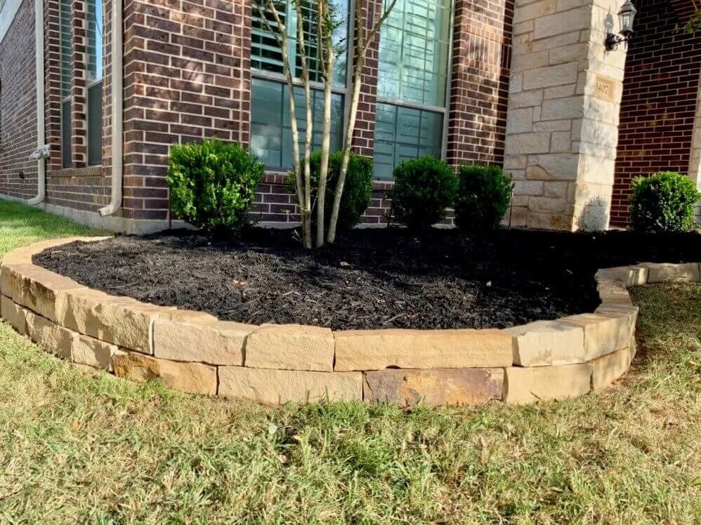 Natural Stone Landscape Edging
 Chopped Stone Sandstone Natural Houston Texas Garden