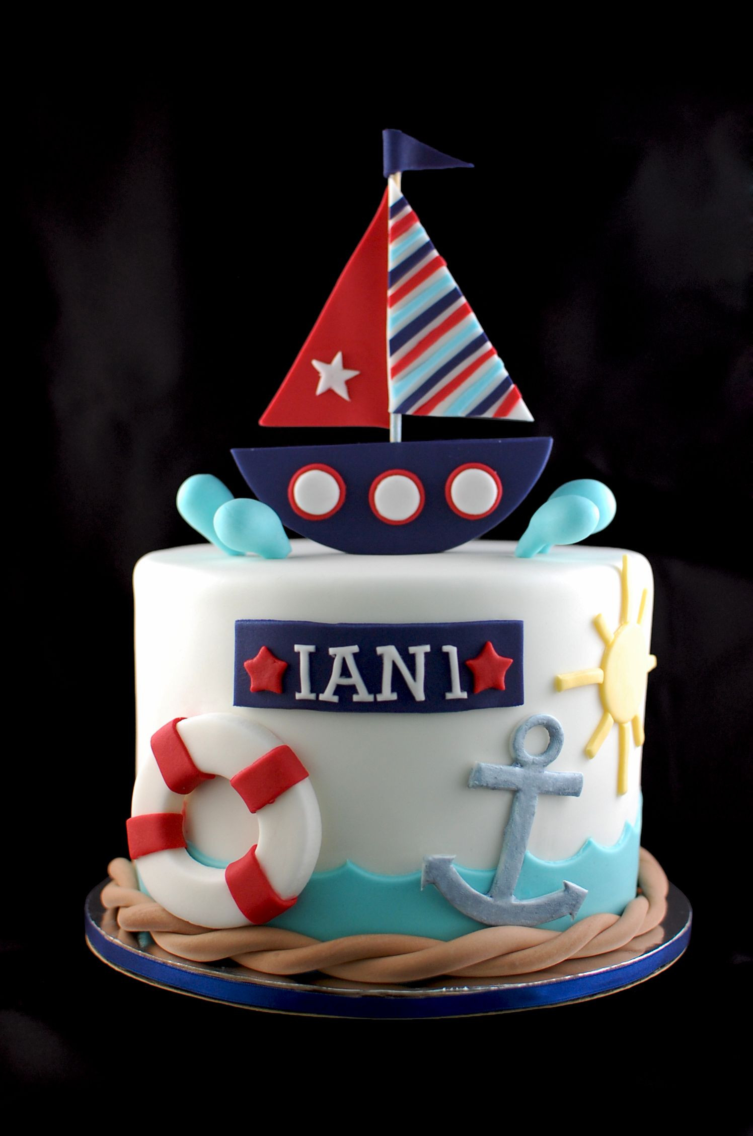 Nautical Birthday Cakes
 Nautical 1st Birthday Cake Fondant Cake Ideas