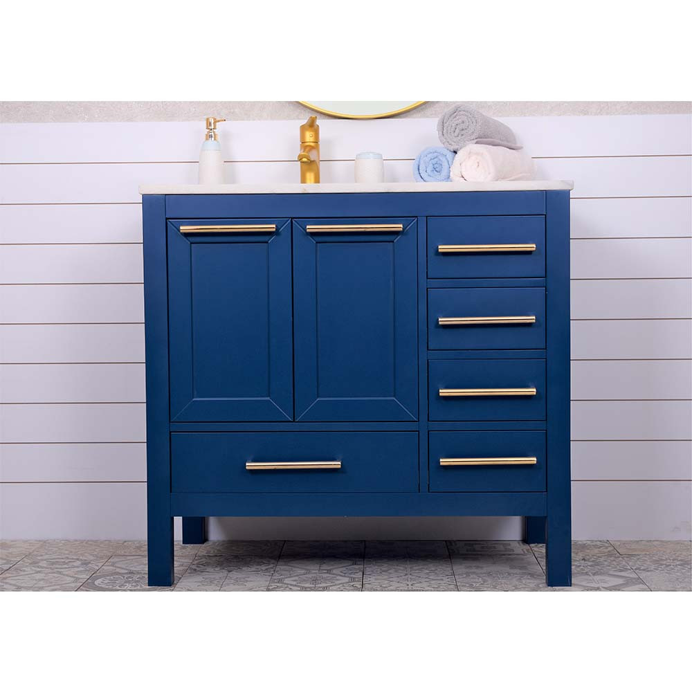 Navy Blue Bathroom Vanity
 Grove 36 Inch Navy Blue Bathroom Vanity