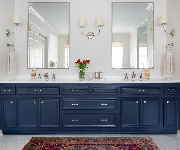 Navy Blue Bathroom Vanity
 Navy Blue Bath Vanity Cabinets and Drawers Transitional