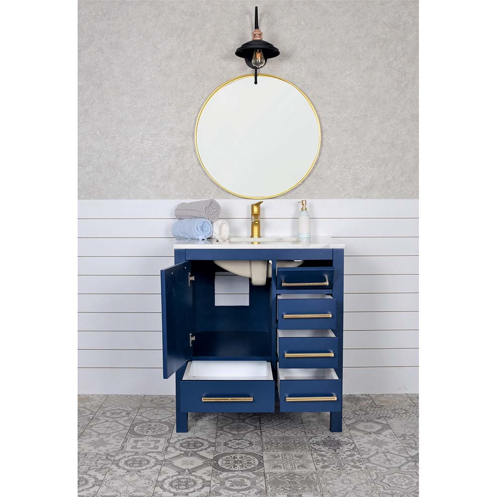 Navy Blue Bathroom Vanity
 Ashley 30 Inch Navy Blue Bathroom Vanity