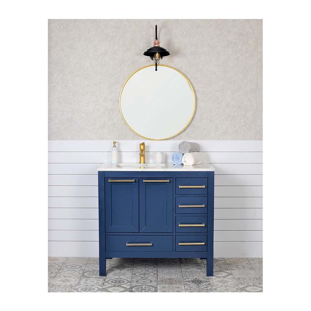 Navy Blue Bathroom Vanity
 Grove 36 Inch Navy Blue Bathroom Vanity