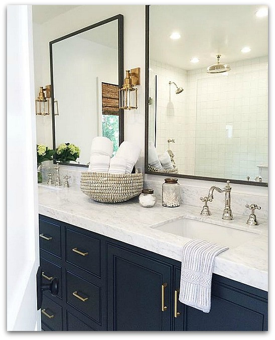 Navy Blue Bathroom Vanity
 My Love for Navy Blue and the Next Big Plan — Classy Glam