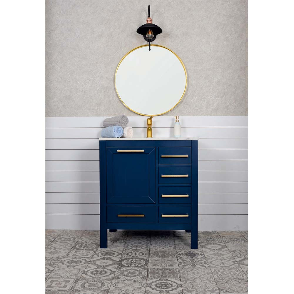 Navy Blue Bathroom Vanity
 Ashley 30″ Navy Blue Bathroom Vanity