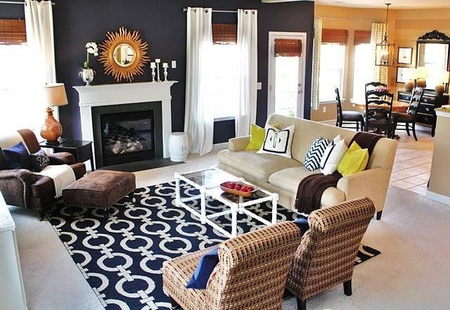 Navy Blue Rug Living Room
 Pinterest