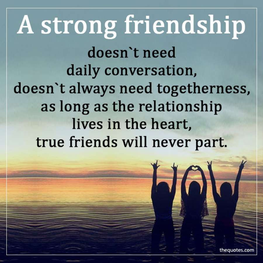 Need Friendship Quotes
 A strong friendship doesn t need daily conversation