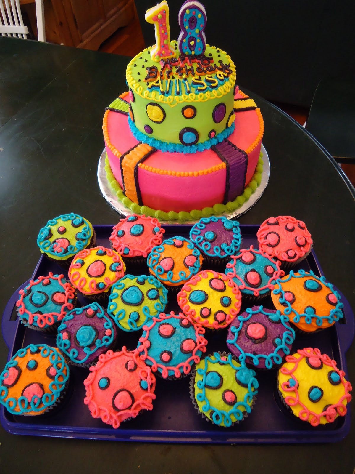 Neon Birthday Cakes
 Cat s Cake Creations NEON Lights BRIGHT BRIGHT BRIGHT