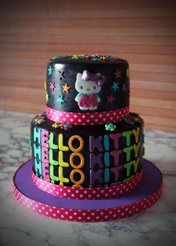 Neon Birthday Cakes
 Hello Kitty Neon Birthday Cake