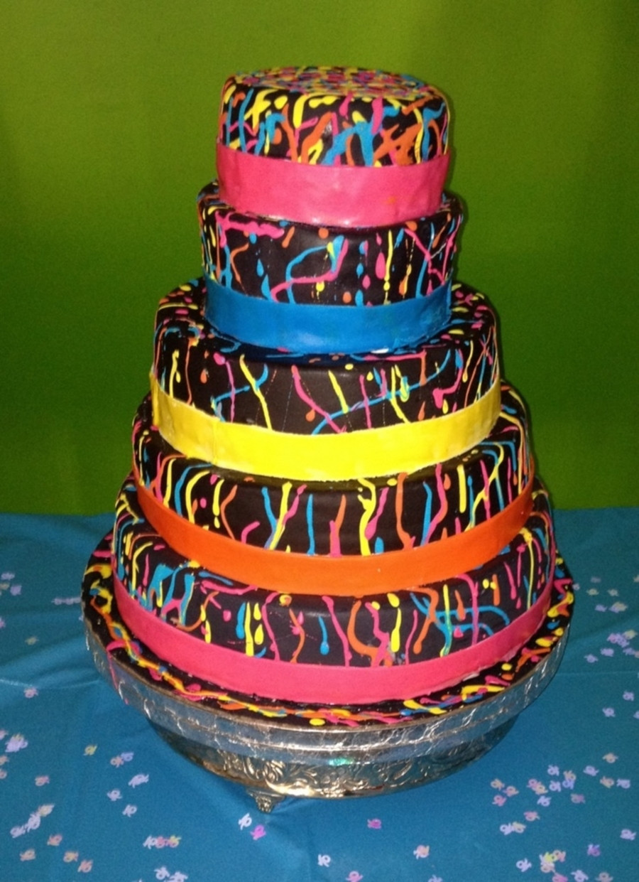 Neon Birthday Cakes
 Blacklight Neon Cake CakeCentral