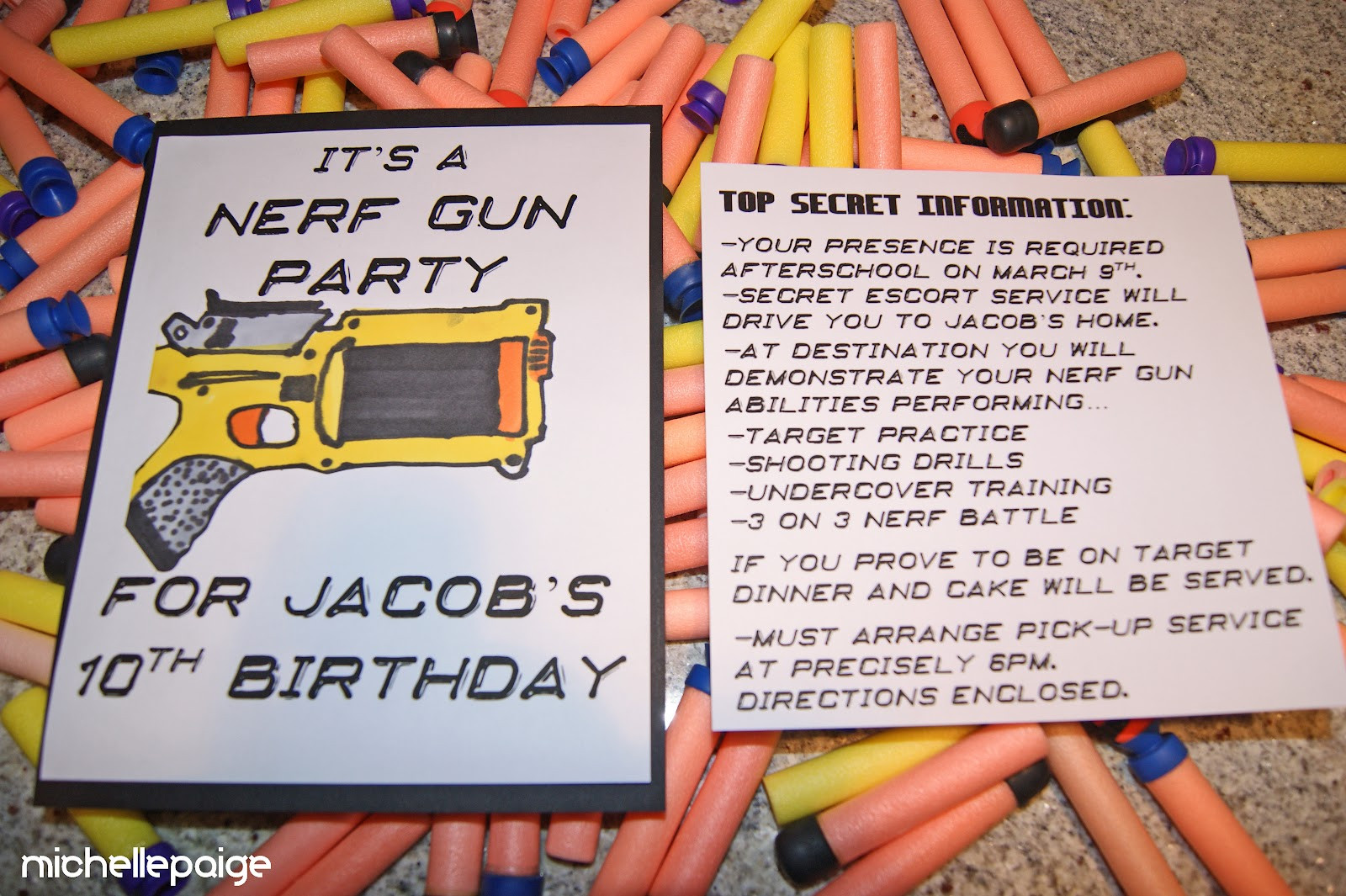 Nerf Birthday Party Invitations
 michelle paige blogs Nerf Gun Party