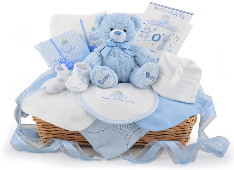 New Born Baby Gift Basket
 Deluxe Baby Boy Gift Basket At £59 99